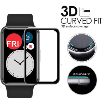 Силиконов screen protector Kuzoom за Huawei Watch Fit / 46mm / Черен /