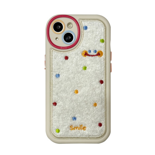 Калъф силикон Smile Wool / Бял / за iPhone 15 6.1