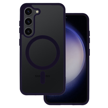 Калъф Акрилен Силикон Рамка MagSafe / Лилава рамка / за Samsung Galaxy S23 (S911B)