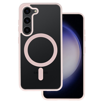 Калъф Акрилен Силикон Рамка MagSafe / Розова рамка / за Samsung Galaxy S23 Ultra (S918B)