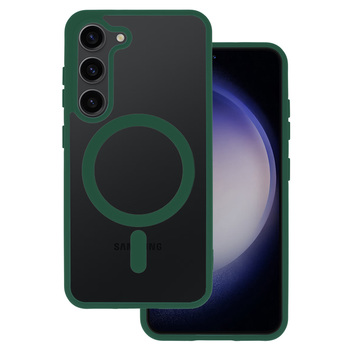 Калъф Акрилен Силикон Рамка MagSafe / Зелена рамка / за Samsung Galaxy S23 Ultra (S918B)