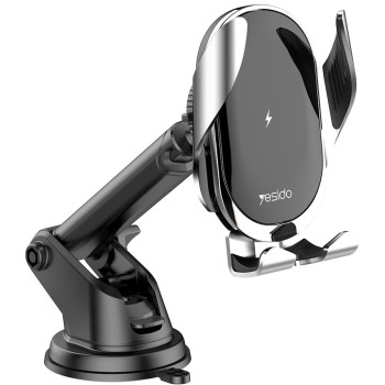 Стойка Автомобил Yesido C78 с Wireless зареждане 15W / Черен /