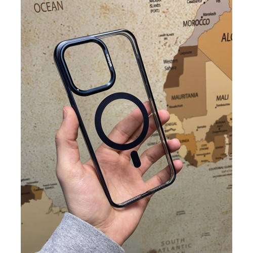 Калъф PVC Wlons Shield Magsafe / стойка на камера / Лилава рамка / за Samsung Galaxy S24 Ultra