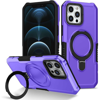Калъф Armor със стойка / Светлолилав / за iPhone 15 Pro 6.1