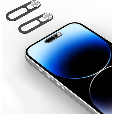 Стъклен screen protector privacy с Камера Blackout / Сребърен / за iPhone 14 Pro Max 6.7