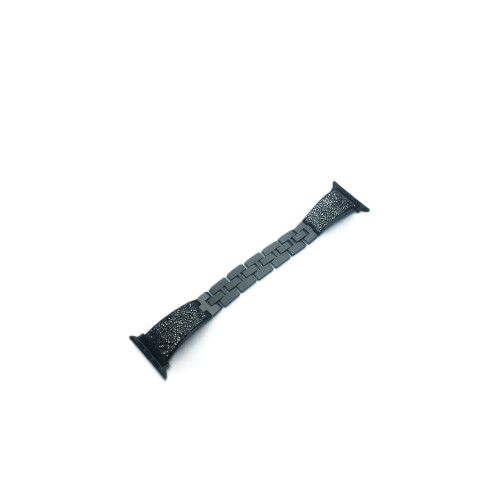 Метална каишка с камъни за Apple Watch 42-44-45-49mm / Черен /