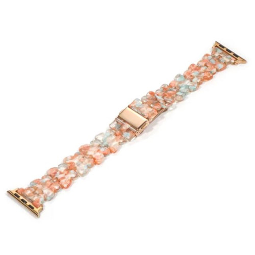 Каишка със закопчалка / Пеперуди / за Apple Watch 42-44-45-49mm / Оранжев /