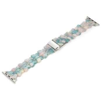 Каишка със закопчалка / Пеперуди / за Apple Watch 42-44-45-49mm / Син /