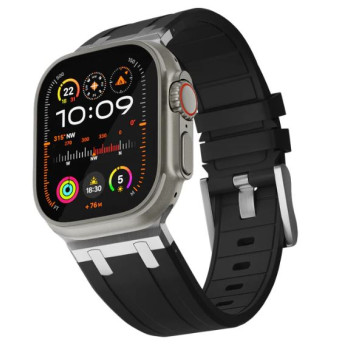 Каишка All Day Comfort с метална закопчалка за Apple Watch 42-44-45-49mm / Черен /