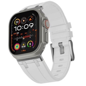 Каишка All Day Comfort с метална закопчалка за Apple Watch 42-44-45-49mm / Бял /