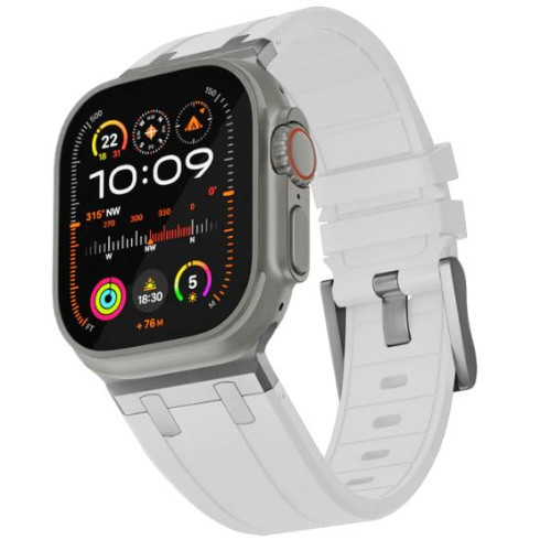 Каишка All Day Comfort с метална закопчалка за Apple Watch 42-44-45-49mm / Бял /