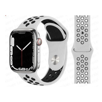 Силиконова спортна каишка за за Smart Watch 22m / Huawei GT, Samsung Gear и др. /Бял/Черен/