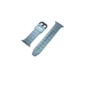 Силиконова спортна каишка с метална закопчалка за Apple Watch 42-44-45-49mm /Сив/