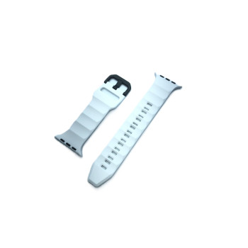 Силиконова спортна каишка с метална закопчалка за Apple Watch 42-44-45-49mm /Бял/