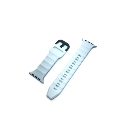 Силиконова спортна каишка с метална закопчалка за Apple Watch 42-44-45-49mm /Бял/