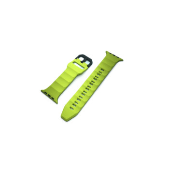 Силиконова спортна каишка с метална закопчалка за Apple Watch 42-44-45-49mm /Лайм/