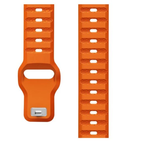 Силиконова универсална релефна каишка за Smart Watch 22m / Huawei GT, Samsung Gear и др. / Оранжев /