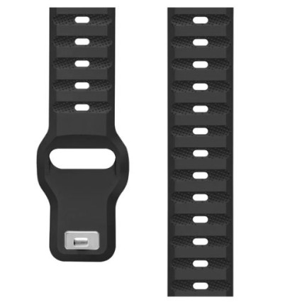 Силиконова универсална релефна каишка за Smart Watch 22m / Huawei GT, Samsung Gear и др. / Черна /