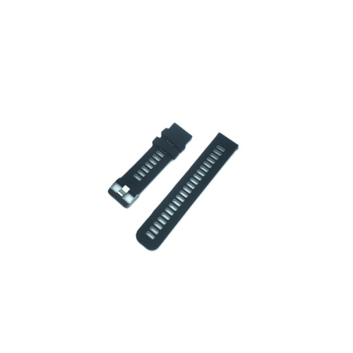 Силиконова спортна каишка метална закопчалка за Smart Watch 22m /Huawei GT,Samsung Gear и др./Черен/Сив/