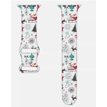Силиконова коледна каишка за Apple Watch 42/44/45mm / Модел 2 /