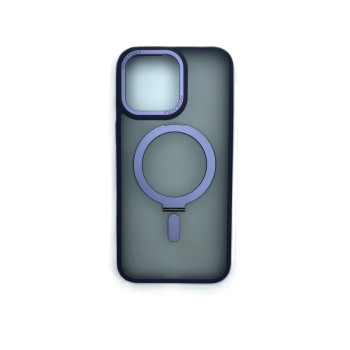 Калъф силикон мат MagSafe стойка / Лилава рамка / за iPhone 15 Pro Max 6.7 Калъф силикон мат MagSafe стойка / Лилава рамка / за iPhone 15 Pro Max 6.7