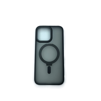 Калъф силикон мат MagSafe стойка / Черна рамка / за iPhone 14 Plus/15 Plus 6.7 Калъф силикон мат MagSafe стойка / Черна рамка / за iPhone 14 Plus/15 Plus 6.7