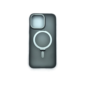 Калъф силикон мат MagSafe стойка / Графит рамка / за iPhone 15 6.1 Калъф силикон мат MagSafe стойка / Графит рамка / за iPhone 15 6.1