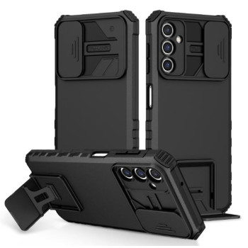Калъф 2в1 / Стойка + камера slider / за Samsung A14 5G / Черен / Калъф 2в1 / Стойка + камера slider / за Samsung A14 5G / Черен /
