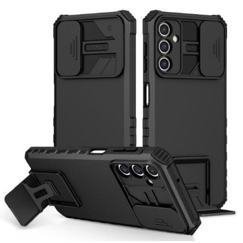 Калъф 2в1 / Стойка + камера slider / за Samsung A34 5G / Черен  /
