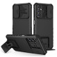 Калъф 2в1 / Стойка + камера slider / за Samsung Galaxy S23 Ultra  / Черен /