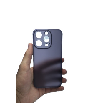 Калъф PVC Second Skin 0.18 / Лилав - прозрачен / за iPhone 15 Pro Max 6.7