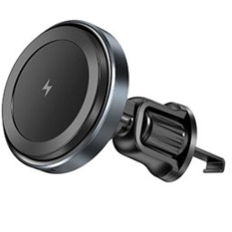 Магнитна Стойка Автомбил за въздуховод и табло Q001 с Wireless зареждане 15W / Черна /