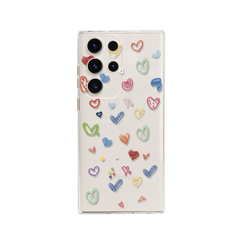 Калъф силикон ART Сърца за Samsung Galaxy S24 / Прозрачен /