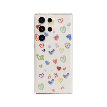 Калъф силикон ART Сърца за Samsung S10 Plus / Прозрачен /
