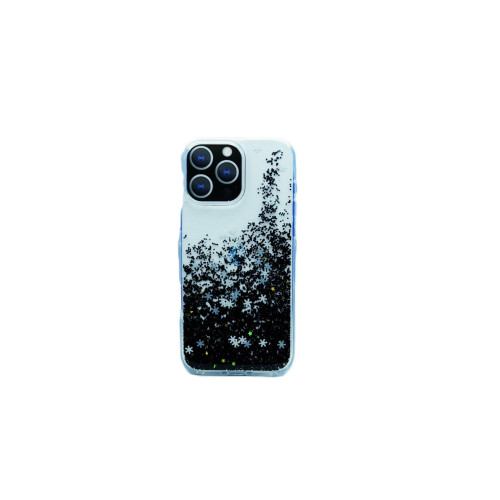 Калъф Dfans Брокат Прозрачен /Черен/ за iPhone 16 6.1