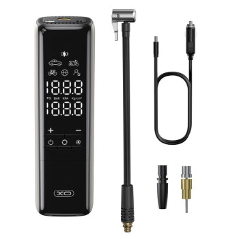 Компресор XO-CZ017 12V за помпане на гуми / Черен /
