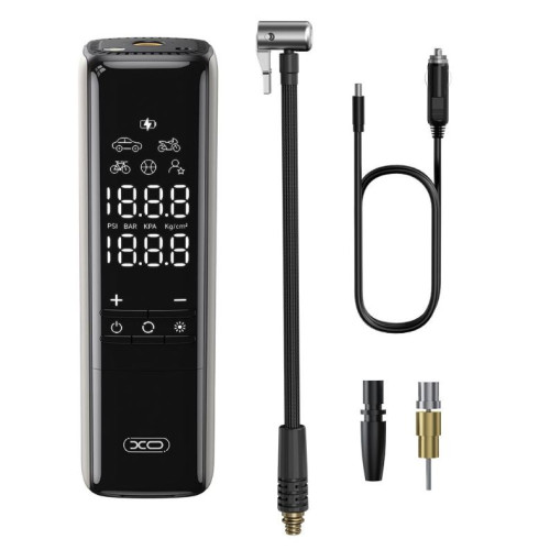 Компресор XO-CZ017 12V за помпане на гуми / Черен /