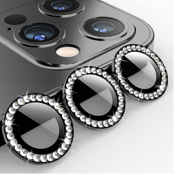 Camera Lens Stone за iPhone 13 Pro / 13 Pro Max / Черен /