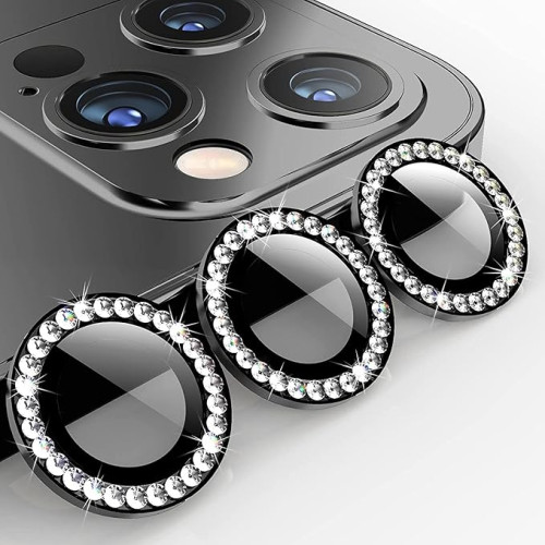 Camera Lens Stone за iPhone 13 Pro / 13 Pro Max / Черен /