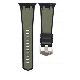 Coteci силиконова каишка W127 за Apple Watch 42/44/45/49 /Черен-Зелен/