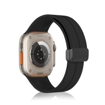 Coteci магнитна силиконова каишка W108 за Apple Watch 42/44/45/49mm /Черен/