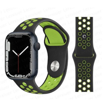 Coteci силиконова спортна каишка W12 за Apple Watch 42/44/45/49mm /Черен-Жълт/