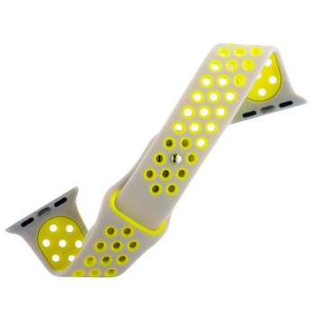 Coteci силиконова спортна каишка W12 за Apple Watch 42/44/45/49mm /Сив-Жълт/