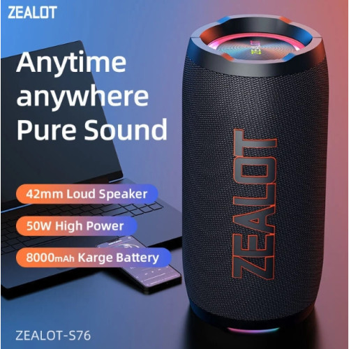Bluetooth Тон Колона Zealot S76 /Черен/ 50W