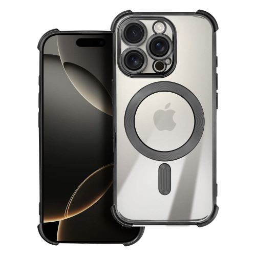 Калъф силикон Electro AntiShock MagSafe / Черна рамка / за iPhone 16 Pro Max 6.9