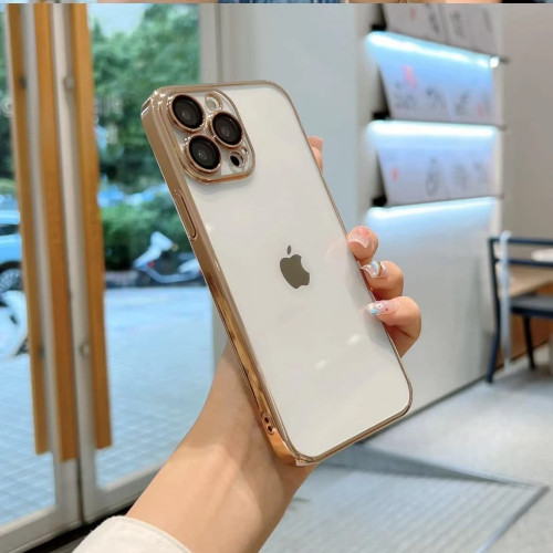 Безцветен LUX силиконов гръб+камера TP29 iPhone 15 Plus - Златист Безцветен LUX силиконов гръб+камера TP29 iPhone 15 Plus - Златист