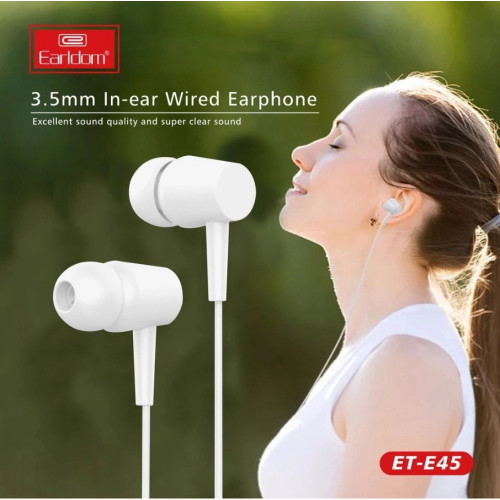 EARLDOM E45 слушалки с 3.5mm жак - Черен