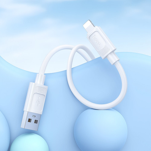HOCO кабел X122 2.4A USB към Lightning (1M) - Бял HOCO кабел X122 2.4A USB към Lightning (1M) - Бял