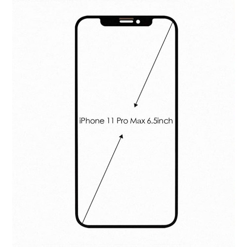 Предно стъкло (части) за iPhone 11 Pro max 6.5" - Черен