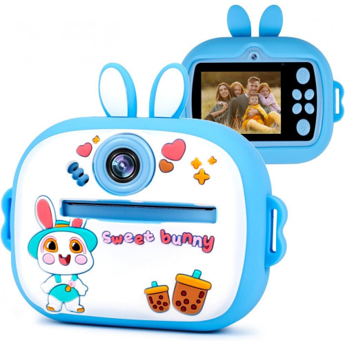 M300 Детски фотоапарат с моментално принтиране – 1080P HD (Син)